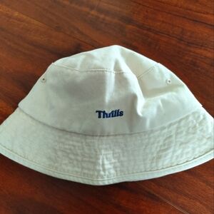 Thrills Embroidered Logo White Cotton Bucket Hat